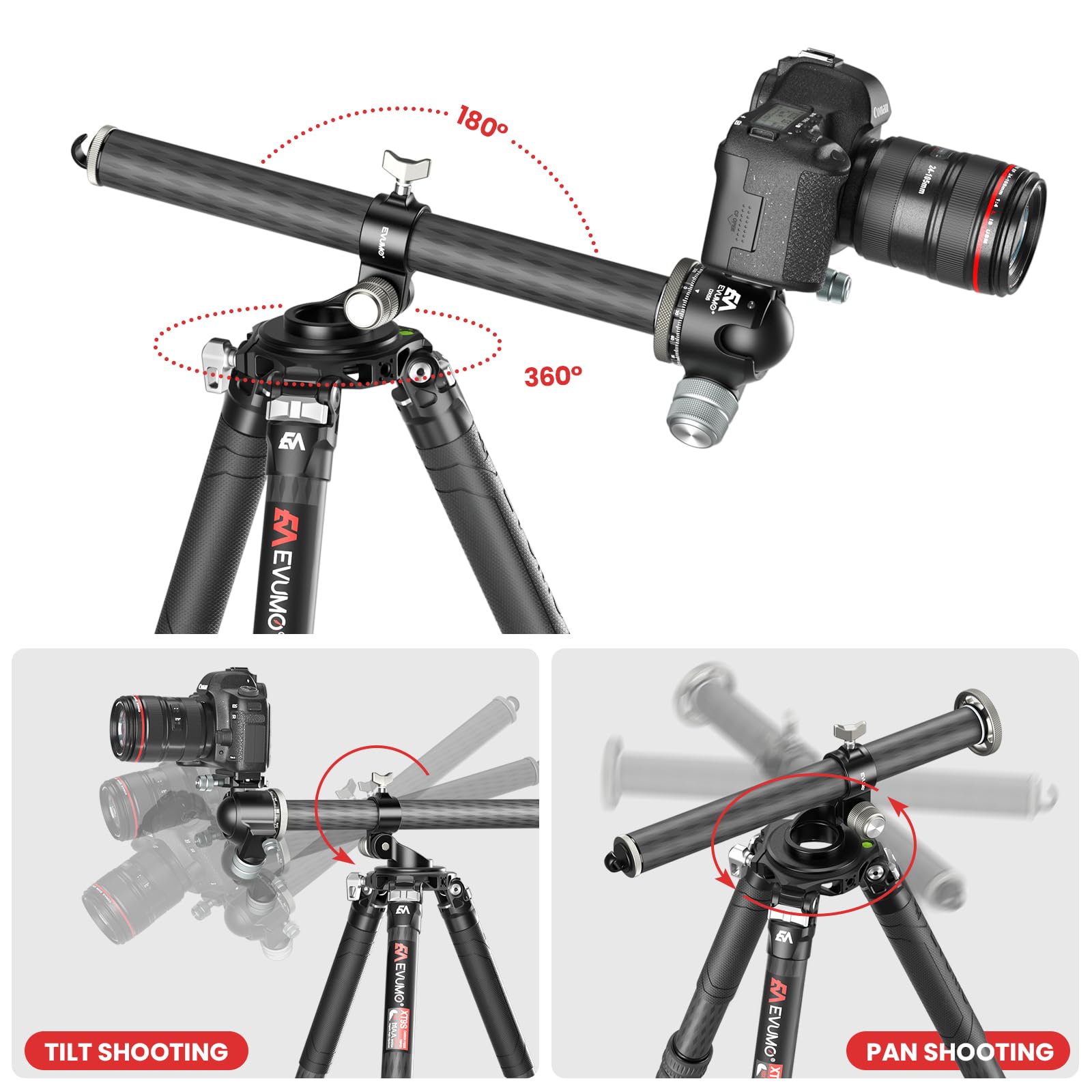 THUKUYOMI 9マウントセット Amazon.com : EVUMO Z8 Tripod Center Column & Horizontal Arm 2in1